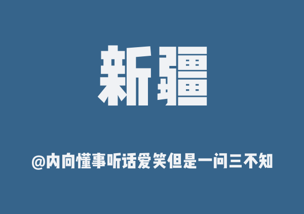 内向懂事听话爱笑但是一问三不知的新疆地图