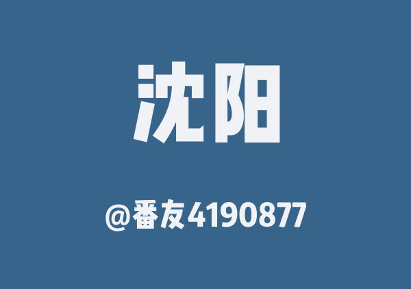 番友4190877的沈阳地图