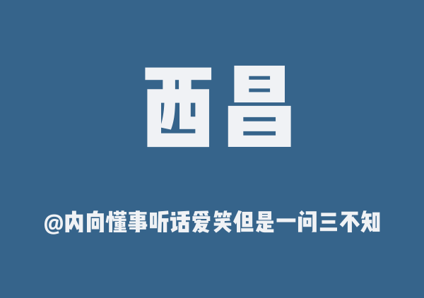 内向懂事听话爱笑但是一问三不知的西昌地图