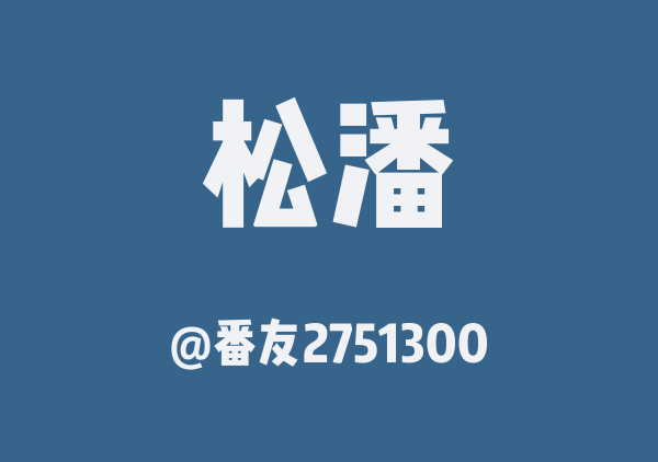 番友2751300的松潘地图