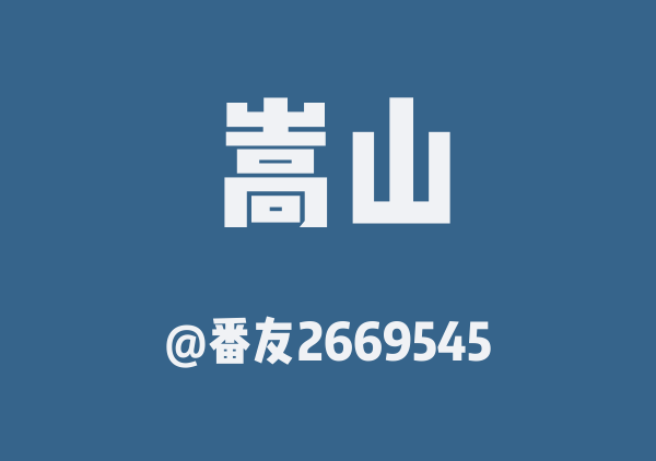 番友2669545的嵩山地图